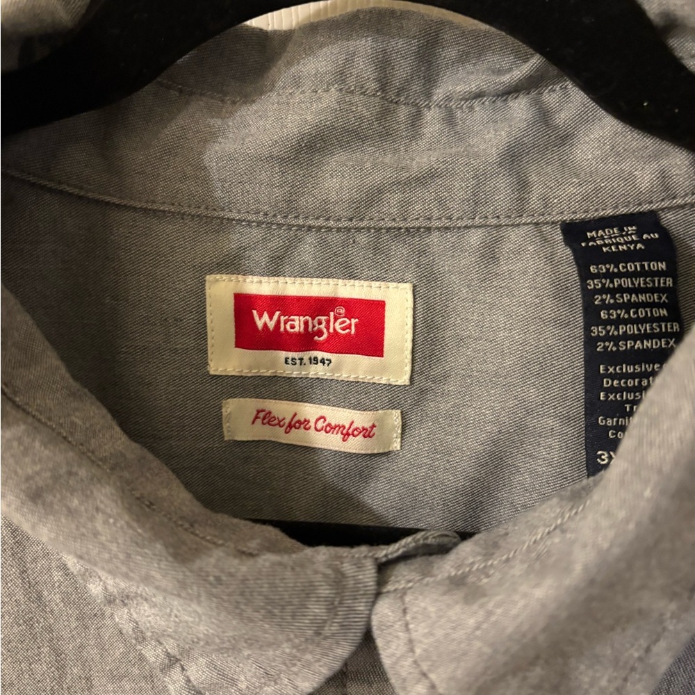 Wrangler Gray Casual Button Down Shirt 3XL - Picture 2 of 7